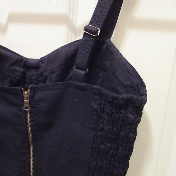 Black Bustier Crop Top, Young Fabulous & Broke NWT Pin-up Retro Hot Topic Denim - Picture 7 of 8